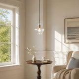 Fluted glass brass pendant light alternative angle view 7