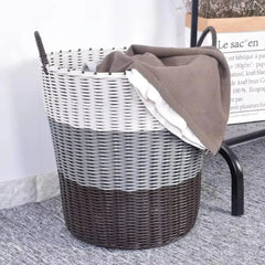 Foldable Laundry Basket - Space - Saving Woven Storage Solution for Clothes Organization - Wooven Storage Baskets - Hurbane Home