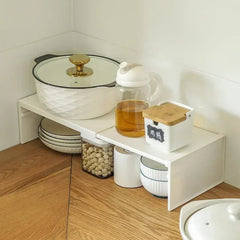Foldable Shelf Rack - Space - Saving Kitchen Countertop Storage Organizer - Kitchen Countertop Shelf - Hurbane Home