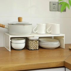 Foldable Shelf Rack - Space - Saving Kitchen Countertop Storage Organizer - Kitchen Countertop Shelf - Hurbane Home