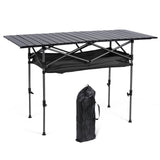 Folding Table - Lightweight Aluminum Roll Up Camping Picnic Desk - Outdoor Folding Table - Hurbane Home