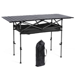 Folding Table - Lightweight Aluminum Roll Up Camping Picnic Desk - Outdoor Folding Table - Hurbane Home