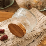 Food Storage Glass Jars – Retro Crabapple Pattern Storage Jars for Snacks & Dried Fruits - Hurbane Home