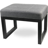 Foot Rest Ottoman – Rectangular Linen Stool With Metal Legs Dark Grey - Storage Ottoman Bench - Hurbane Home