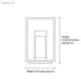 Square frame outdoor lawn bollard light dimensions diagram