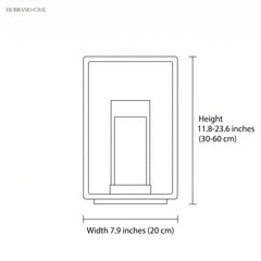Square frame outdoor lawn bollard light dimensions diagram