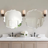 Frameless Wall Mirror – Scalloped Beveled Irregular HD Glass Design - Hurbane Home