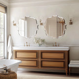 Frameless Wall Mirror – Scalloped Beveled Irregular HD Glass Design - Hurbane Home