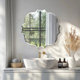 Frameless Wall Mirror – Scalloped Beveled Irregular HD Glass Design - Hurbane Home