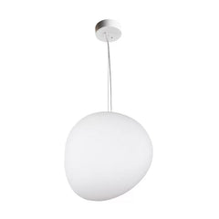 White pebble glass shade on a rigid stem, shown against white