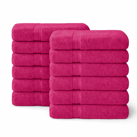 12-Piece-Large Bath Towels - 100% Cotton, 550 GSM, Luxurious and Absorbent