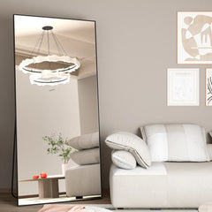 Full Length Floor Mirror – CASSILANDO Black Metal Standing Design - Hurbane Home