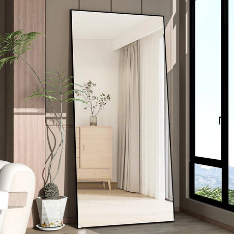 Full Length Floor Mirror – CASSILANDO Black Metal Standing Design - Hurbane Home