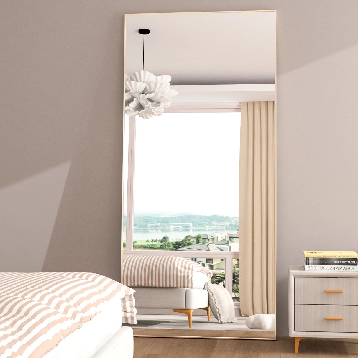 Full Length Floor Mirror – CASSILANDO Black Metal Standing Design - Hurbane Home