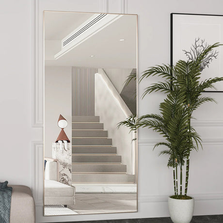 Full Length Floor Mirror – CASSILANDO Black Metal Standing Design - Hurbane Home