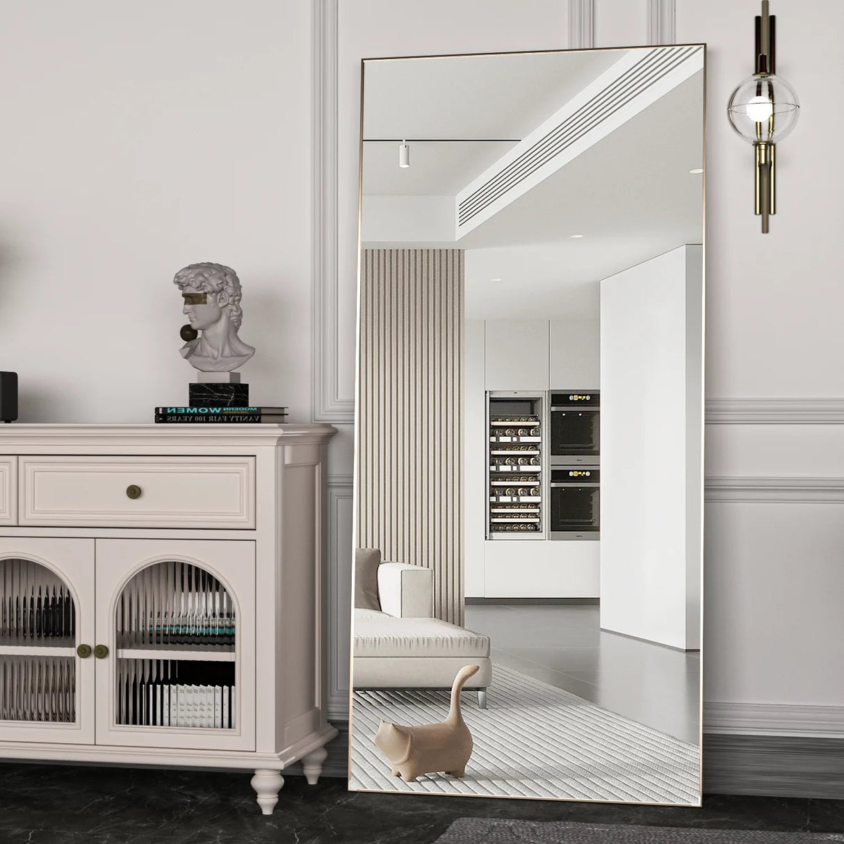 Full Length Floor Mirror – CASSILANDO Black Metal Standing Design - Hurbane Home