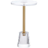 Glass End Tables - Clear Acrylic Round Side Table with Gold Frame - Glass End Table - Hurbane Home