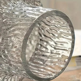 Glass Flower Vase – Nordic Vintage Wide Mouth Textured Table Centerpiece - Hurbane Home