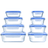 Glass Food Storage Containers - 8 Piece Leakproof Airtight Kitchen Set - Glass Food Storage Container - Hurbane Home