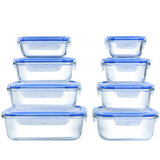 Glass Food Storage Containers - 8 Piece Leakproof Airtight Kitchen Set - Glass Food Storage Container - Hurbane Home
