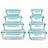 Glass Food Storage Containers - 8 Piece Leakproof Airtight Kitchen Set - Glass Food Storage Container - Hurbane Home