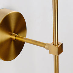 Close detail of a glass globe wall sconce socket and shade