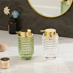 Glass Hand Sanitizer Bottle - Portable Dispenser for Soap and Lotion - glass soap dispenser - Hurbane Home
