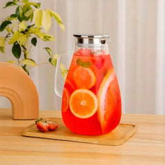 Glass Iced Tea Pitcher - Fruit Infusion for Fresh, Flavorful Beverages - Fruit Infusion pitcher - Hurbane Home