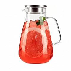 Glass Iced Tea Pitcher - Fruit Infusion for Fresh, Flavorful Beverages - Fruit Infusion pitcher - Hurbane Home