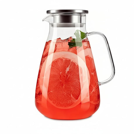 Glass Iced Tea Pitcher - Fruit Infusion for Fresh, Flavorful Beverages - Fruit Infusion pitcher - Hurbane Home