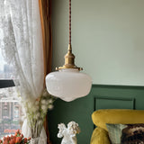 Close-up of glass jar pendant light shade