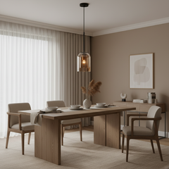 Double Glass Pendant Light Cloche Shade Inner Cylinder