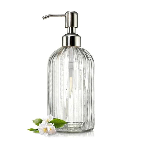 Glass Refillable Soap Dispenser - Elegant Foam Pump for Efficient Hand Hygiene - glass soap dispenser - Hurbane Home