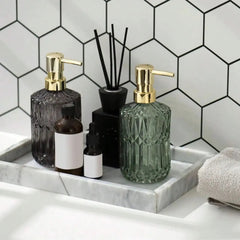 Glass Refillable Soap Dispenser - Stylish Hand Wash Pump Bottle for Home Decor - glass soap dispenser - Hurbane Home