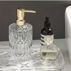 Glass Refillable Soap Dispenser - Stylish Hand Wash Pump Bottle for Home Decor - glass soap dispenser - Hurbane Home