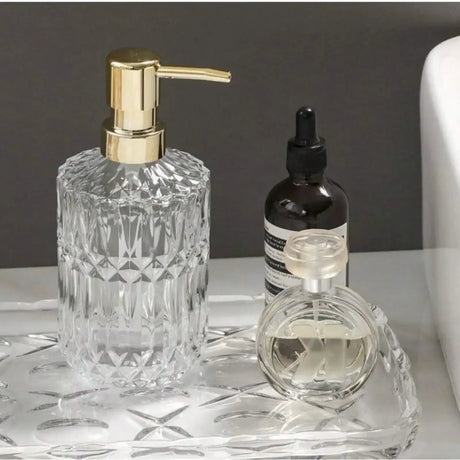 Glass Refillable Soap Dispenser - Stylish Hand Wash Pump Bottle for Home Decor - glass soap dispenser - Hurbane Home