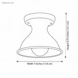 Diagram showing ceiling light width 7 inches and height 4.75 inches