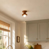 Glazed ceramic flush mount ceiling light colour option view 3