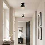 Glazed ceramic flush mount ceiling light alternative angle view 13