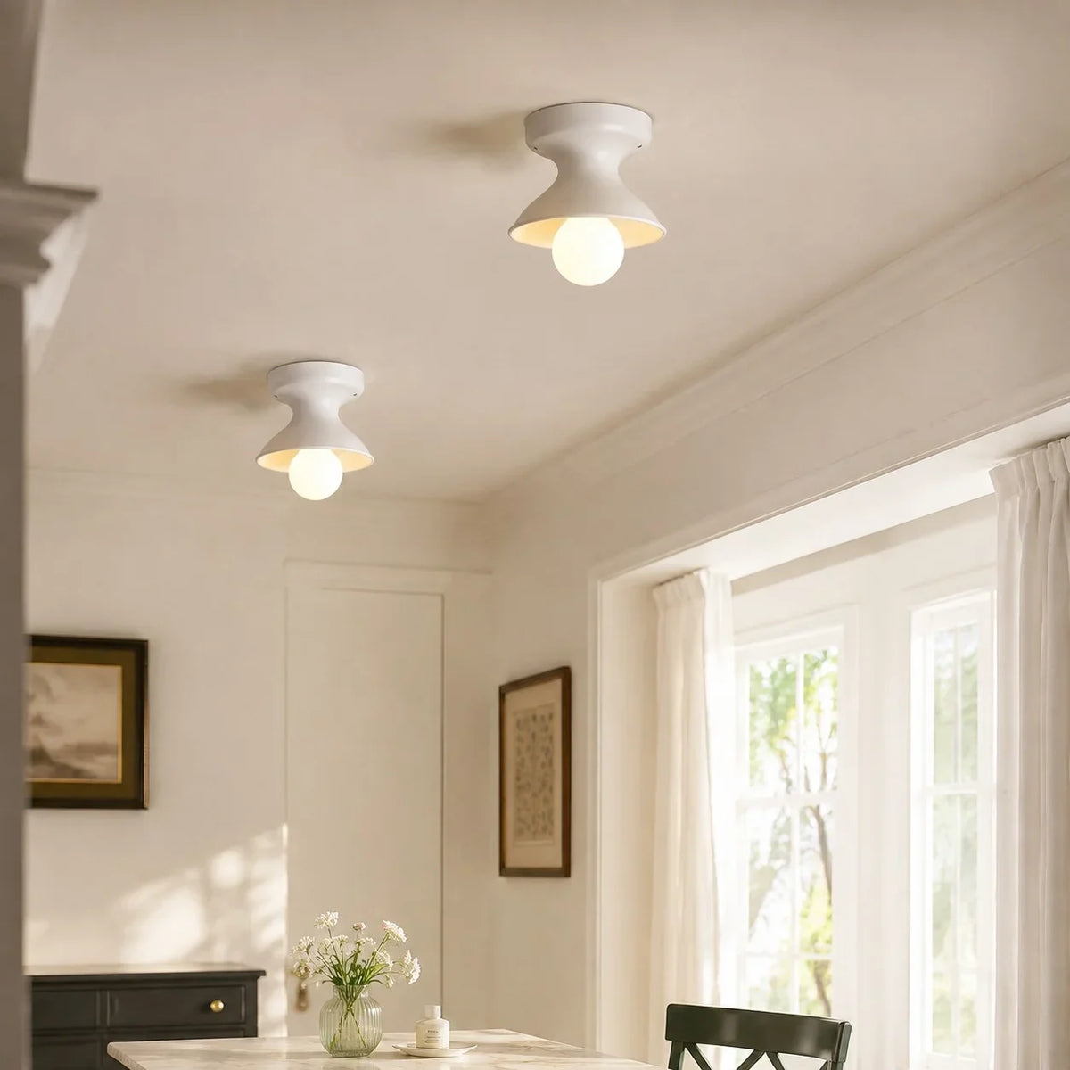 Glazed ceramic flush mount ceiling light supplementary product view 17