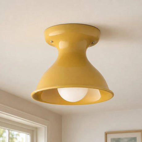 Glazed ceramic flush mount ceiling light colour option view 21