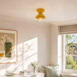 Glazed ceramic flush mount ceiling light further product image 22