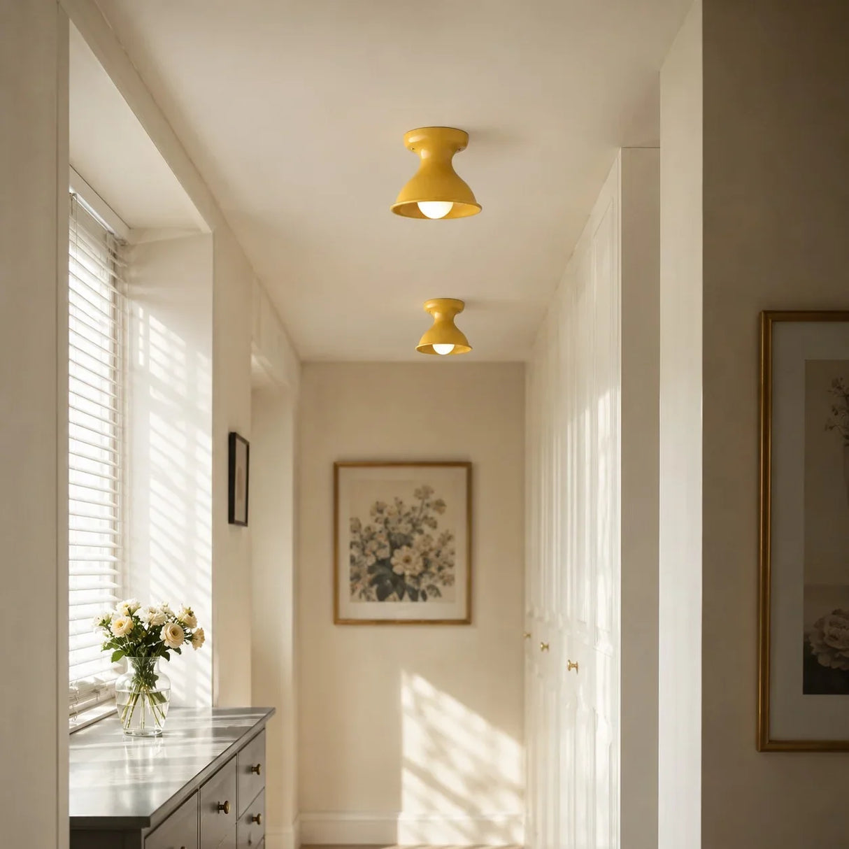 Glazed ceramic flush mount ceiling light alternative angle view 25