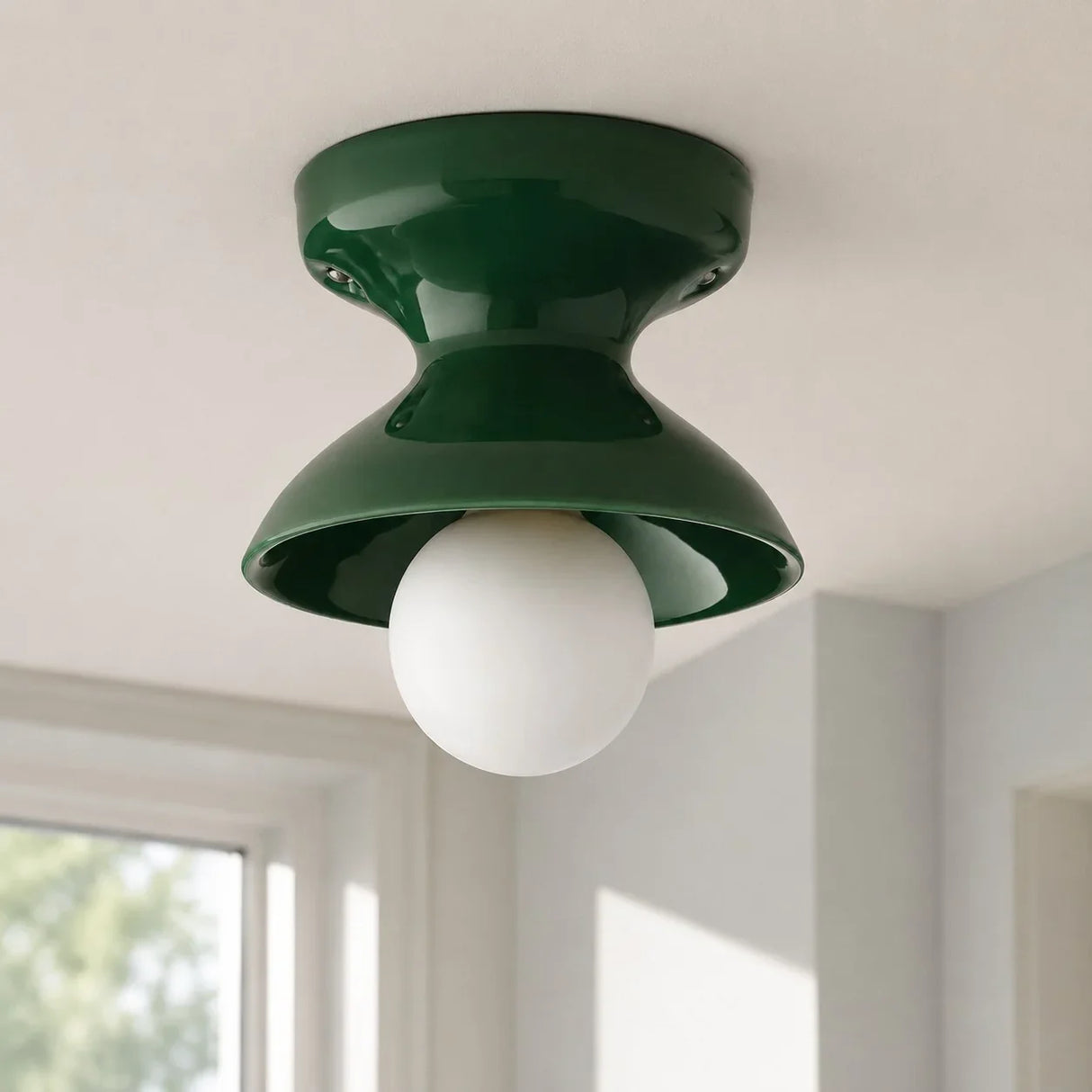 Glazed ceramic flush mount ceiling light supplementary product view 29