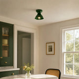 Glazed ceramic flush mount ceiling light close detail view 32