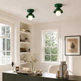 Glazed ceramic flush mount ceiling light colour option view 33