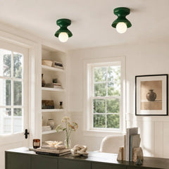 Glazed ceramic flush mount ceiling light colour option view 33