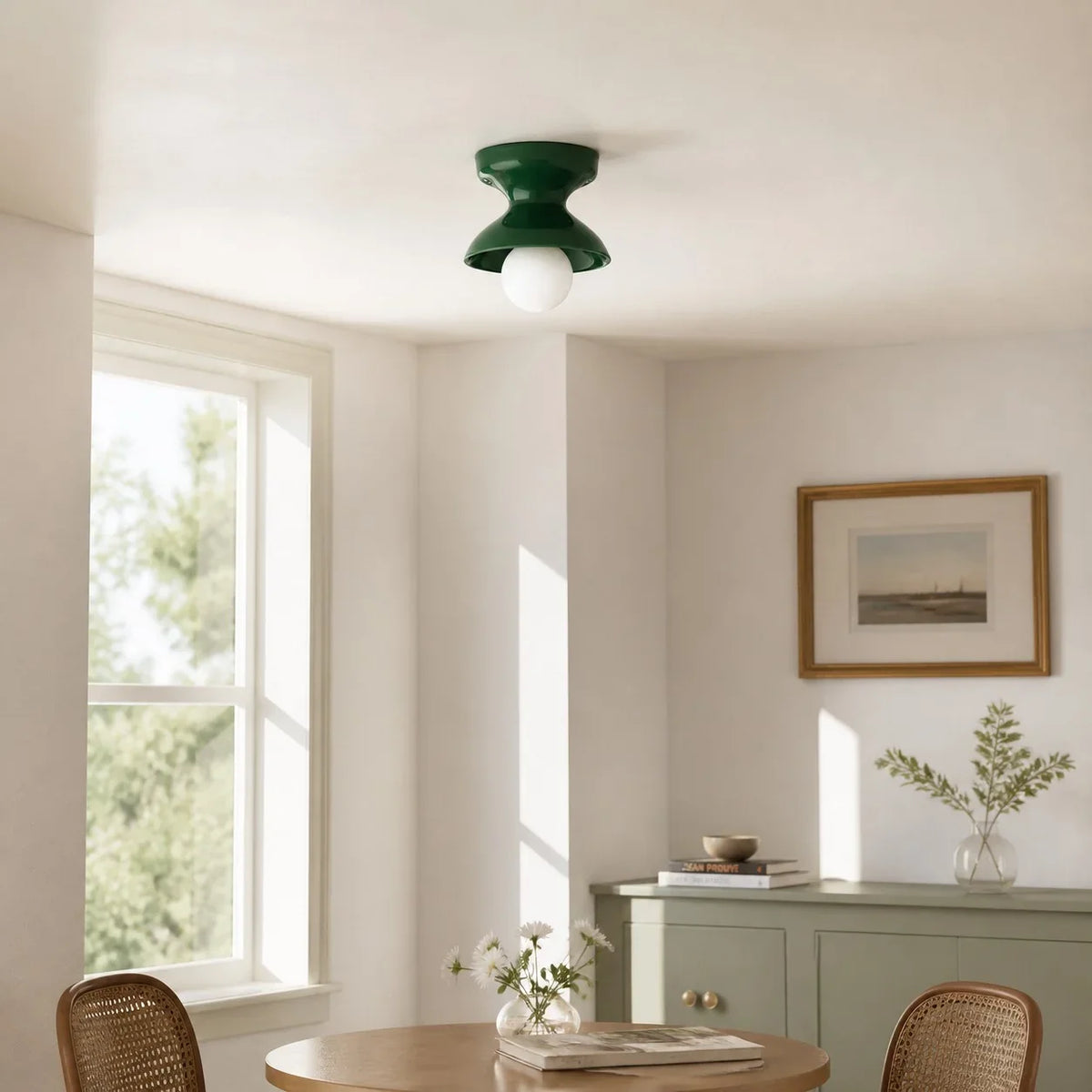 Glazed ceramic flush mount ceiling light further product image 34