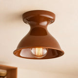 Glazed ceramic flush mount ceiling light alternative angle view 37