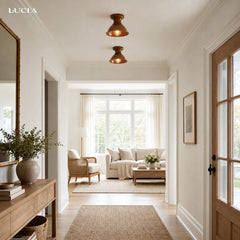 Glazed ceramic flush mount ceiling light colour option view 39